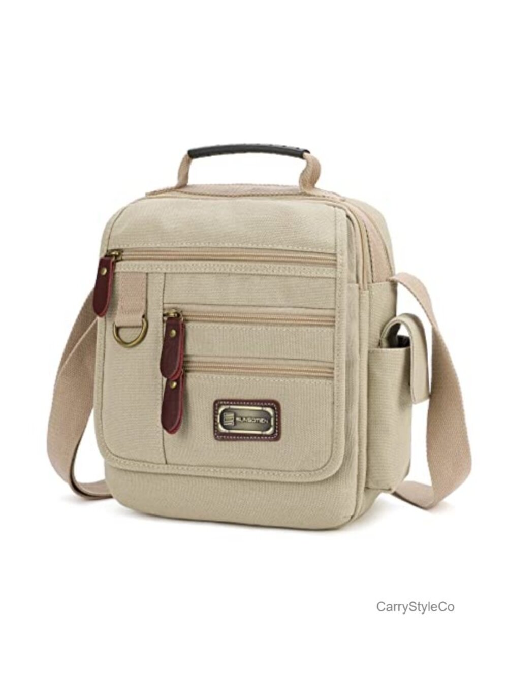 Canvas Messenger Bag Crossbody Shoulder Bag with Multiple Pockets Work Travel